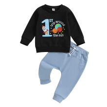 (6-12 Months, Black) Conjunto de aniversário de outono.
