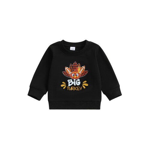 (3-4 Years, Black) Φούτερ με μακριά των Ευχαριστιών