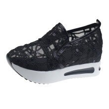 Damenschuhe, modische, atmungsaktive, gestrickte Mesh-Schuhe mit spitzer Zehenpartie und flacher Sohle, lässige Einzelschuhe