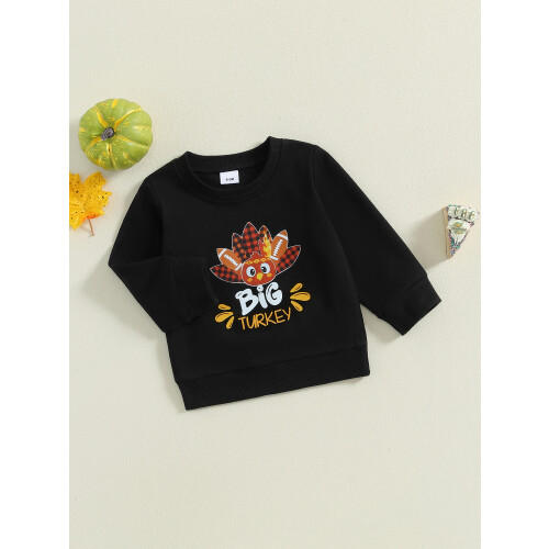 (3-4 Years, Black) Φούτερ με μακριά των Ευχαριστιών 2