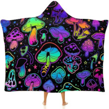 Mushroom Hooded Blanket Mushrooms Gifts for Women Mushrooms Wearable Blanket Hoodies Blankets for Bed Room Decorative
