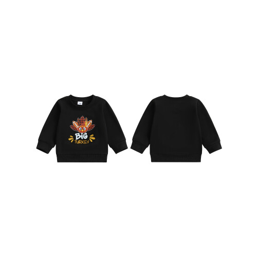 (12-18 Months, Black) Φούτερ με μακριά των Ευχαριστιών 1