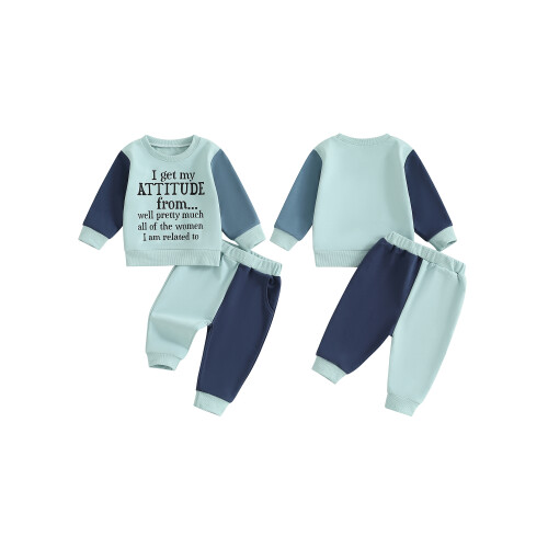 (5-6 Years, Sky Blue) Σετ 2 τεμαχίων φθινοπωρινό φόρμα 1