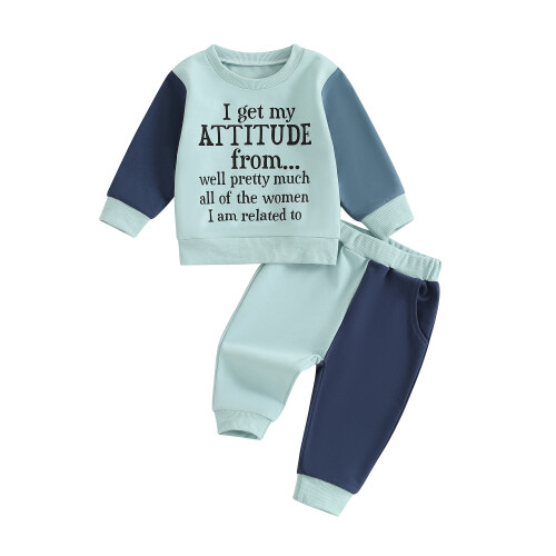 (12-24 Months, Sky Blue) Σετ 2 τεμαχίων φθινοπωρινό φόρμα