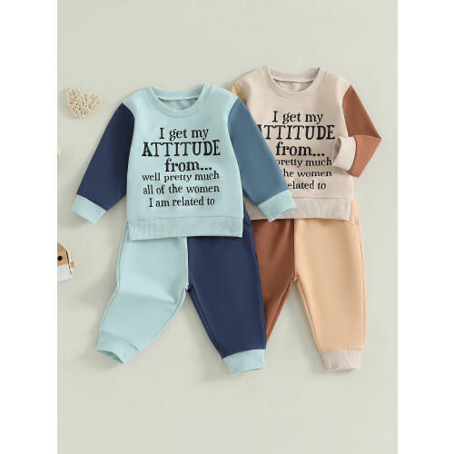 (5-6 Years, Sky Blue) Σετ 2 τεμαχίων φθινοπωρινό φόρμα 2