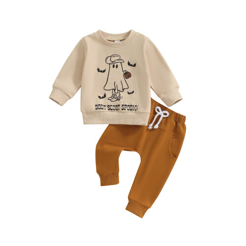 (2-3 Years, Beige) Conjunto de Halloween o Outono.