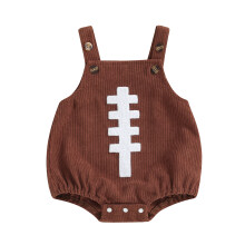 (3-6 Months, Coffee) Salopettes bébé garçon fille, motif football, tenue été automne nouveau-né