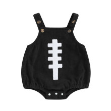 (6-9 Months, Black) Salopettes bébé garçon fille, motif football, tenue été automne nouveau-né