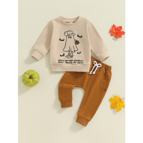 (2-3 Years, Beige) Conjunto de Halloween o Outono. 2