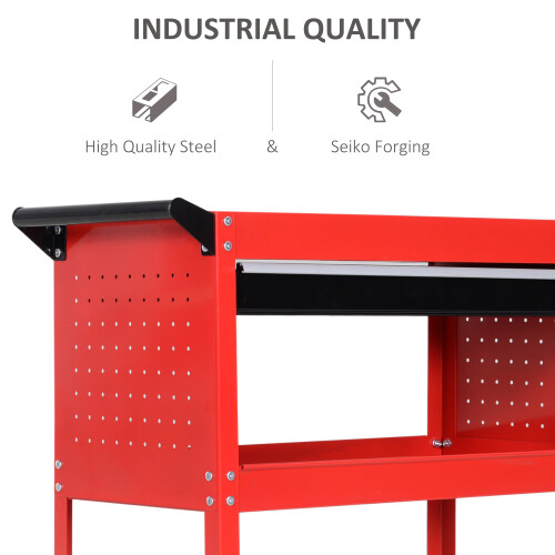 DURHAND 3-Tier Tool Trolley Cart Storage Shelf Roller Cabinet DIY Box 2
