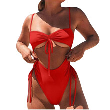 Damesbikini set in effen of bedrukte uitvoering met open taille.