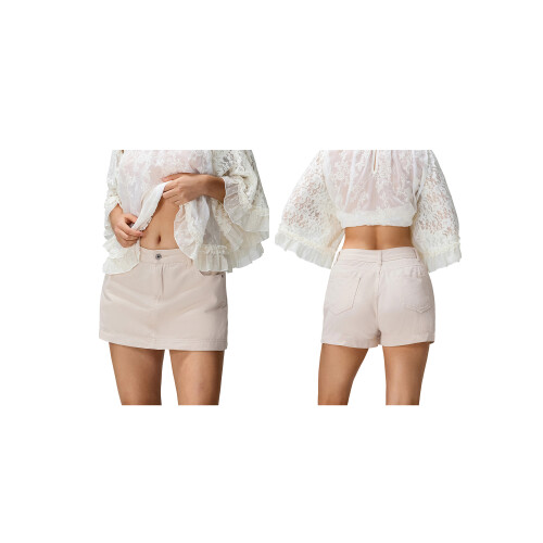 (S, Creamy White) Jupe en jean les sorties. 1