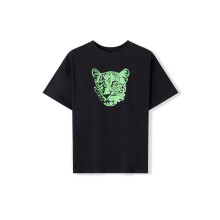 (S, Black) Nyári, bő, lezser, leopárdmintás, virágmintás, rövid ujjú, kismama felsők, női terhesruhák