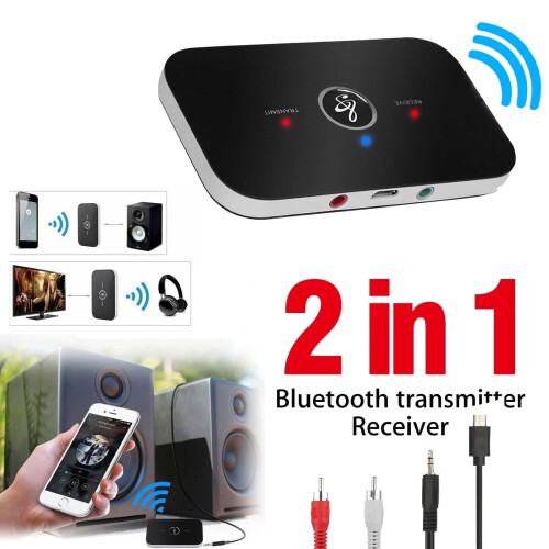 Ασύρματος στερεοφωνικός δέκτης Bluetooth 2 σε 1, 5,12x2,76x1,38 ίντσες, 0,23 λίβρες