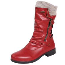 Damstövlar Vintage Vinter Dragkedja Halvvad Snörning Slip On Retro Damskor4.5(35)