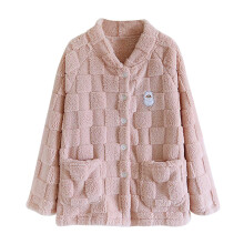 Top da notte invernale da donna in morbido pile caldo - Tinta unita, taglie forti, maniche lunghe, con tasche | Comodo abbigliamento da casa M-XL