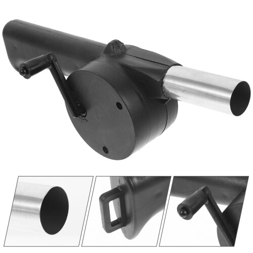 HEMOTON Φυσητήρας Ανεμιστήρας Τζάκι Αξεσουάρ Κάμπινγκ Ψησταριά Μαύρο