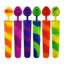 One-Piece Silicone Popsicle Molds (6-Pack), Silicone Ice Ice with Lids 6 Pcs Silicone for Kids Reusable Tubes