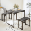 Σετ τραπεζαρίας 25,6" Compact για 2 άτομα: Μεταλλικό πλαίσιο και ξύλινη επιφάνεια 1