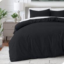 Poszewka na kołdrę Premium1800Super Soft Cooling – bardzo długa, lekka i oddychająca (Twin/Twin XL, czarna)