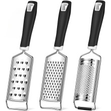 Râpe à fromage, lot de 3 râpes à citron en acier inoxydable avec poignée en silicone pour fromage, chocolat, épices et plus encore