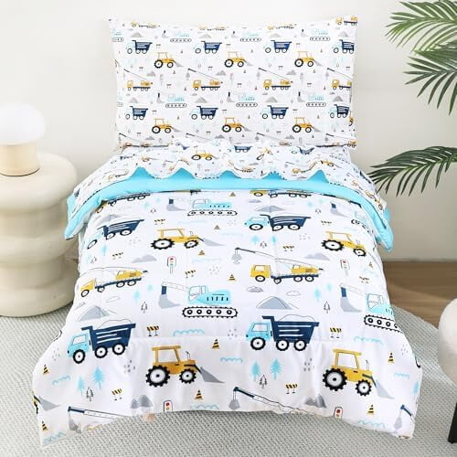 Butterfly Toddler Bedding Set, 4-Piece Microfiber Comforter