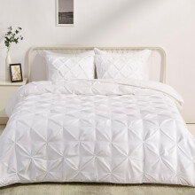 Bløde, lette queen size-dynesæt, helårsdun-alternativ, 3-delt sengetøjssæt, fold læg-design, fuld/queen size, spa blå