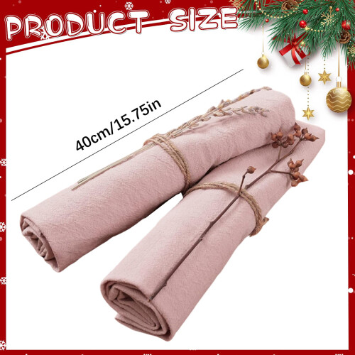 Serviettes de table rustiques en coton épais, lot de 4 2