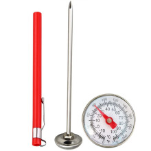Food Thermometer Instant Read Stainless Steel Dial for Meat Milk Coffee Tea Drinks Silver