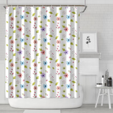 Perdea de duș Pioneer cu imprimeu floral, 183 x 213 cm, set de perdele de duș decorative pentru baie cu 12 cârlige, impermeabile și lavabile