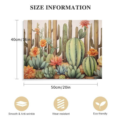 Tableau mural Cactus sur toile 20x16 pouces 1