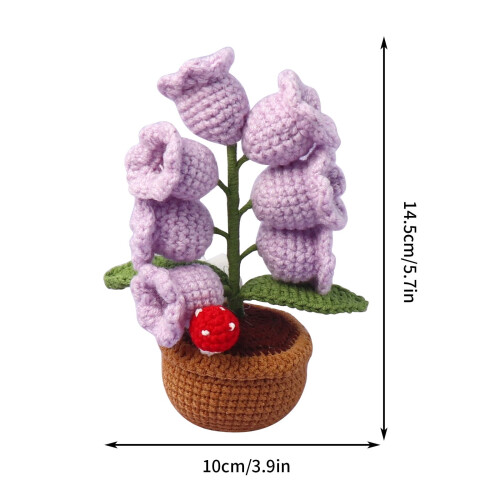 Veilleuse fleur au crochet avec 7 LED blanches chaudes 14,5 x 99 cm 2