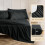 7-Piece Queen Comforter Set with Pintuck Design – Includes Comforter, Sheets, Pillowcases & Shams, Black 4