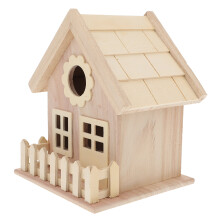 Creatief houten vogelhuisje met ingang, vogelhuisje voor in de tuin, vogelbed, decoratief graffiti-ontwerp, vogelbenodigdheden