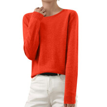 Admvng Damenpullover, langärmlig, Rundhalsausschnitt, leichtes Freizeitshirt, Größen S-3XL