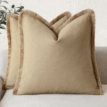 Housses de coussin à franges en coton ramie 45x45cm (2 pièces)