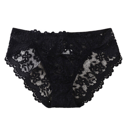 Elastisk bikinitruse med blondekant - Undertøy for kvinner, bikinitruser, sømløse truser 2
