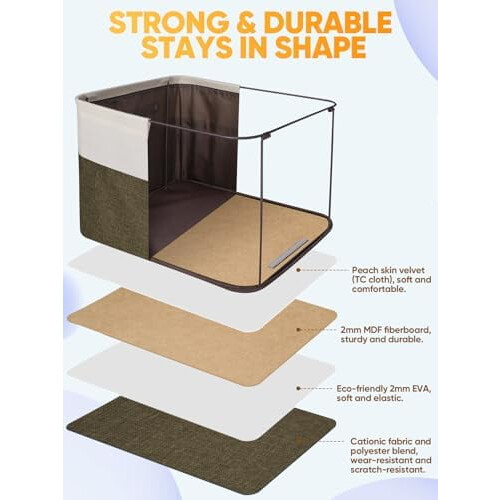 4 Pack Linen Storage Bins 15" x 11" x 9.5" 2