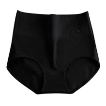 Damen-Shapewear-Slip mit hohem Bund und Bauchkontrolle, Baumwollunterwäsche ohne Muffin-Top, Schwarz