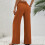 Calça chino feminina clássica de sarja elástica com corte reto 5