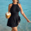 Μαγιό για γυναίκες Plus Size, Σετ μαγιό με φούστα σε στυλ μεγάλης συντηρητικής 5