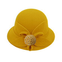 Klobúky Fedora pre ženy, jeseň/zima, kvetinové fascinačné klobúky, ležérne elegantné vlnené klobúky Bowler, vedrové klobúky