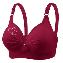 Damen-BHs mit Print, gerafft, große Größen, Alltags-BH, Unterwäsche ohne Bügel, Größen XS-4XL
