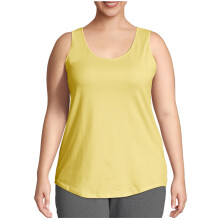 Zomerse tanktops voor dames met een maatje meer, modieuze casual zomerse tanktop met ronde hals in effen kleur, losse pasvorm.