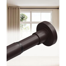 Tringle à rideaux à tension robuste 66–120 po, sans perçage, 1,25 po