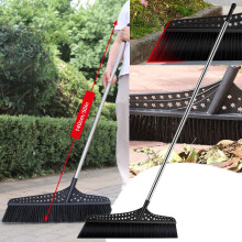 Lightweight Heavy-Duty Sweeping Set w/ Long Beveled Handle – for Yard, Driveway, Garage, Patio & Walkways – Black