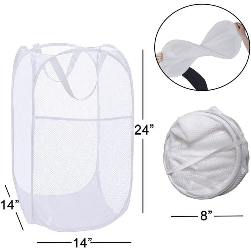 2-pack popup-tvättkorg 35x35x61 cm 1