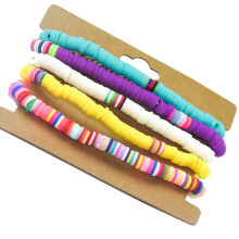 Set di braccialetti per ragazze adolescenti in argilla polimerica colorata, 5 pezzi