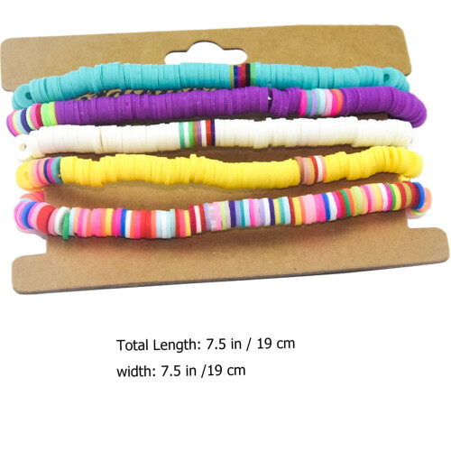 Ensemble de bracelets pour adolescentes en pâte polymère colorée (5 pièces) 1