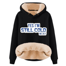 Warmer Damen-Hoodie mit Kapuze, Aufdruck „YES I'm Cold ME247“, gemütlicher Winterpullover, lässiges Langarmshirt, lustiges Sweatshirt